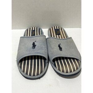 Polo Ralph Lauren Men's Slippers Size 11 color Light Blue Cotton fabric sandals